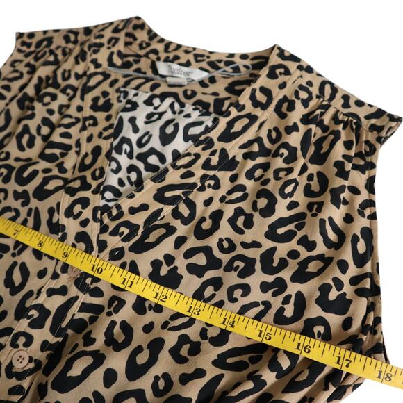 Tucker Womens Silk Leopard Print Dress Size‎ Small Tie Waist Kitty Cat Dreamer - Picture 10 of 12